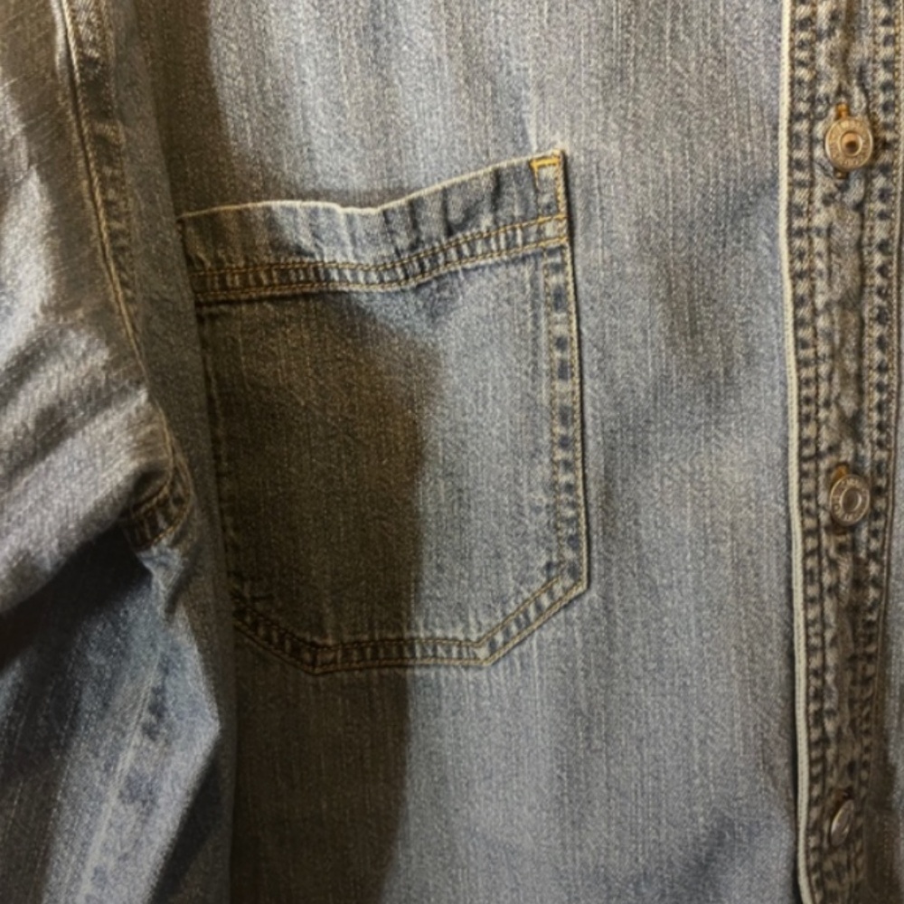 Vintage Levi's Shirt Men Size L 90's Metal Button Denim Red Tab Workwear Y2K - Picture 5 of 6